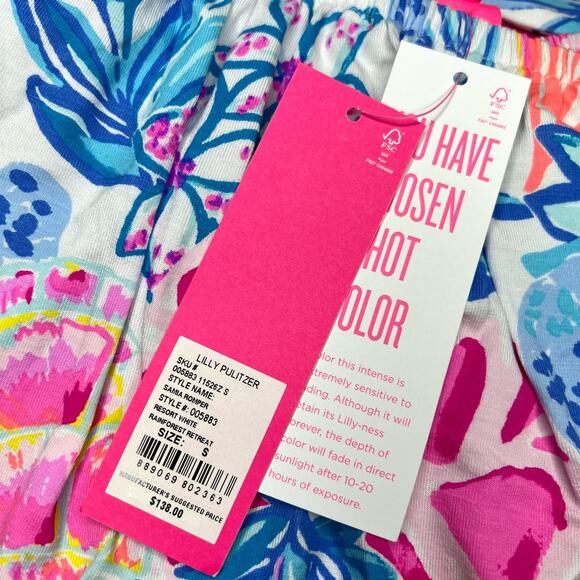 Lilly Pulitzer Size S Samia Off-the-Shoulder Romper Rainforest Retreat Print NWT - Picture 11 of 12